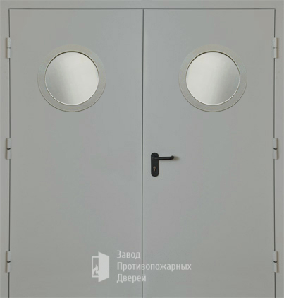 Фото двери «Двупольная с круглым стеклом EI-30» в Омску