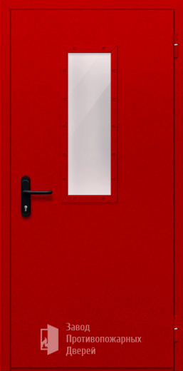 Фото двери «Однопольная со стеклом (красная)» в Омску