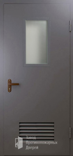 Фото двери «Техническая дверь №5 со стеклом и решеткой» в Омску