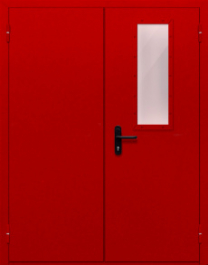 Фото двери «Двупольная со стеклом (красная)» в Омску