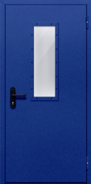 Фото двери «Однопольная со стеклом (синяя)» в Омску