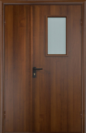 Фото двери «Полуторная МДФ со стеклом EI-30» в Омску