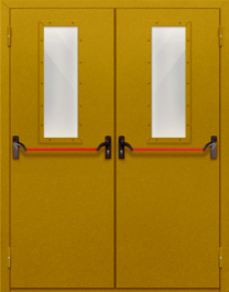 Фото двери «Двупольная со стеклом и антипаникой №65» в Омску